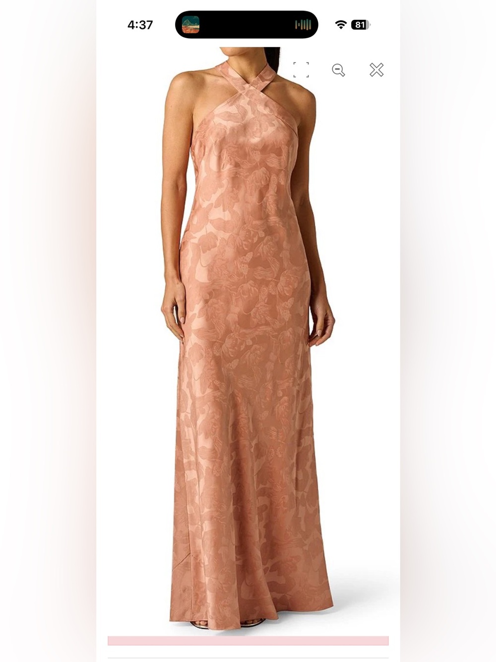 Adrianna Papell Mocha Latte Crisscross Halter Maxi Dress